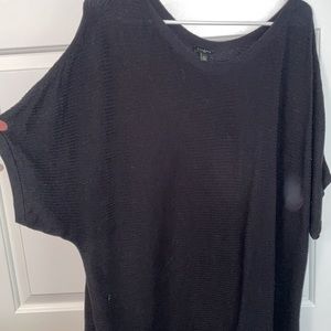 Talbots 2x black sweater tunic dolman sleeve